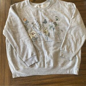 Love Tribe Gray Floral Graphic Sweatshirt size 2X